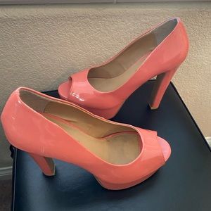 Coral Open-Toe Pumps